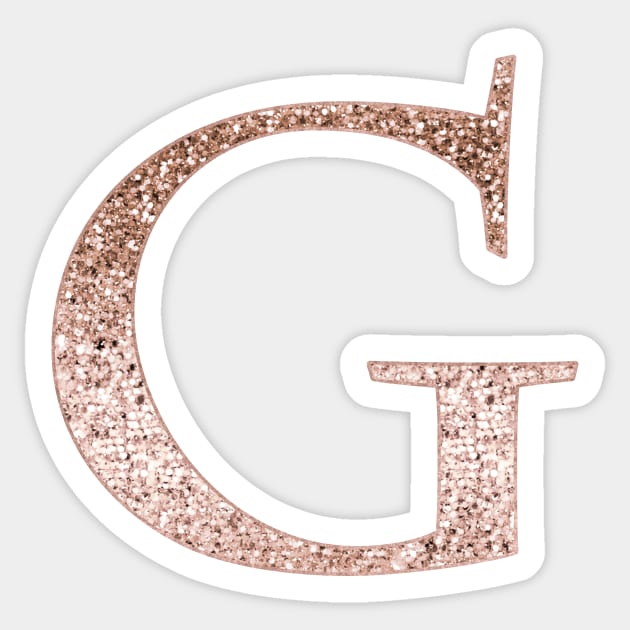 G rose gold glitter monogram letter Sticker by RoseAesthetic